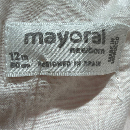 Mayoral Velvet Dress Set Girls 12M Pink Cotton Blend Lace Trim European NWT7