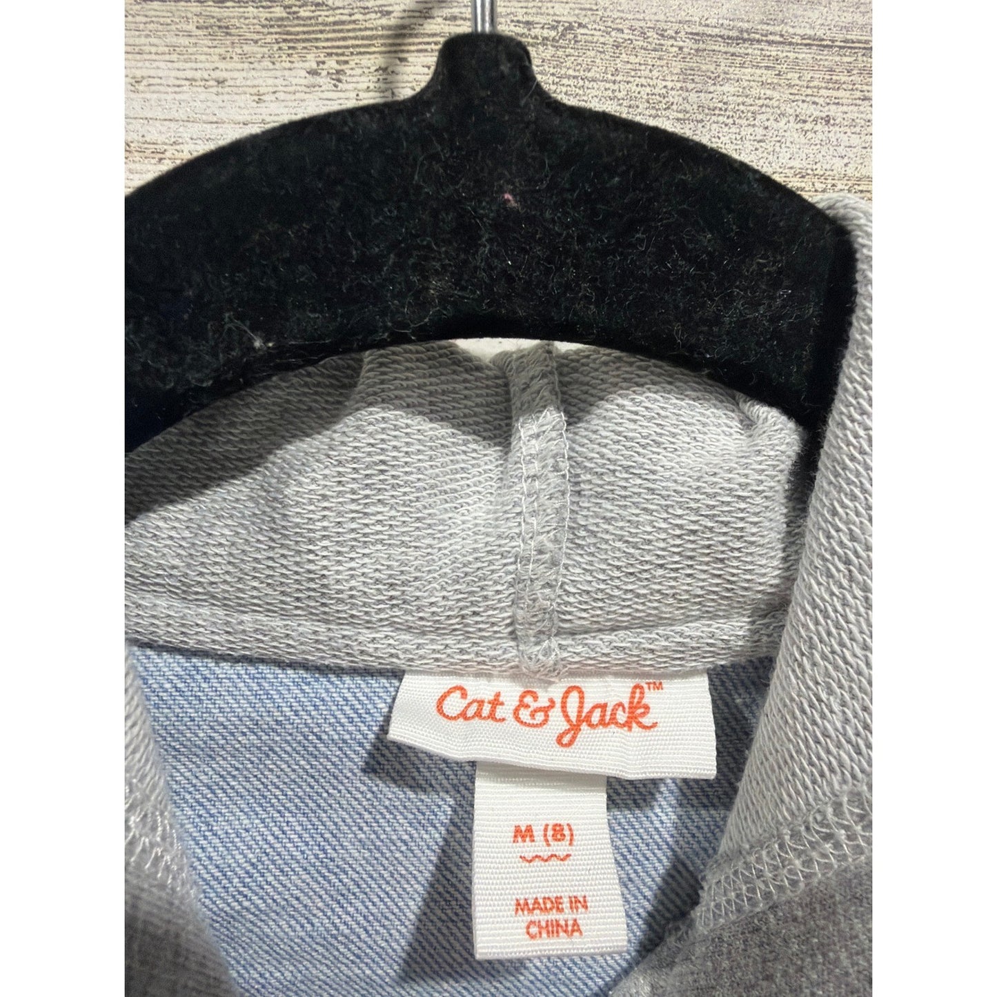 Cat & Jack Old Navy Jacket Sweatshirt Girls 8 Blue Floral Denim Bundle2