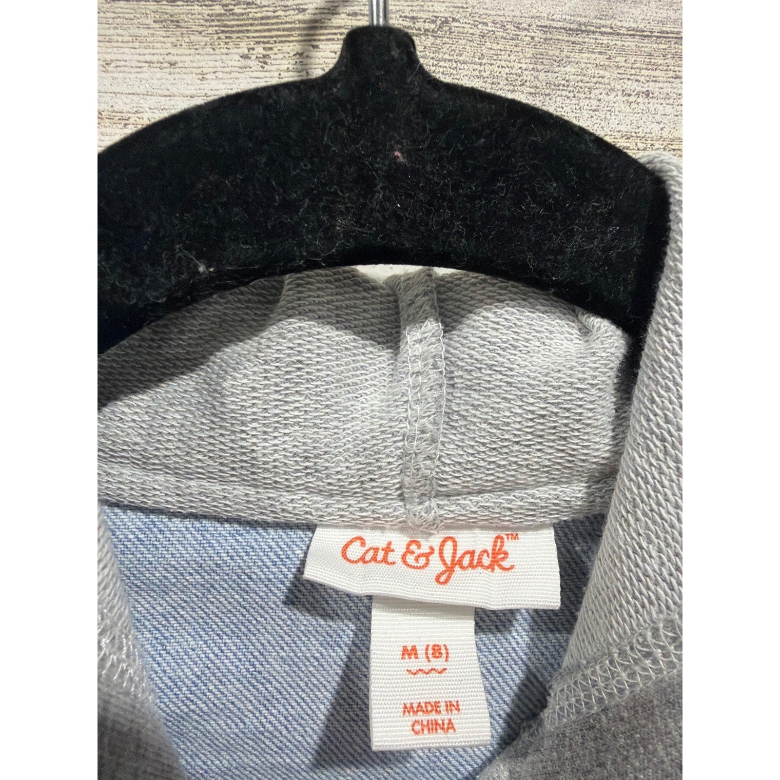 Cat & Jack Old Navy Jacket Sweatshirt Girls 8 Blue Floral Denim Bundle2