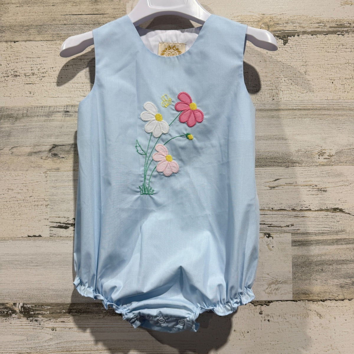 The Beaufort Bonnet Company Floral Bubble Romper Girls 3T Blue Cotton Preppy EUC0