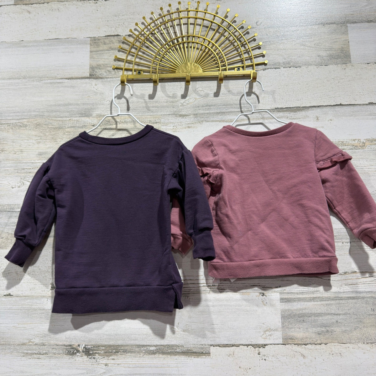 PL Baby Graphic Sweatshirt Set Girls 24M Purple Pink Cotton Blend Casual EUC5