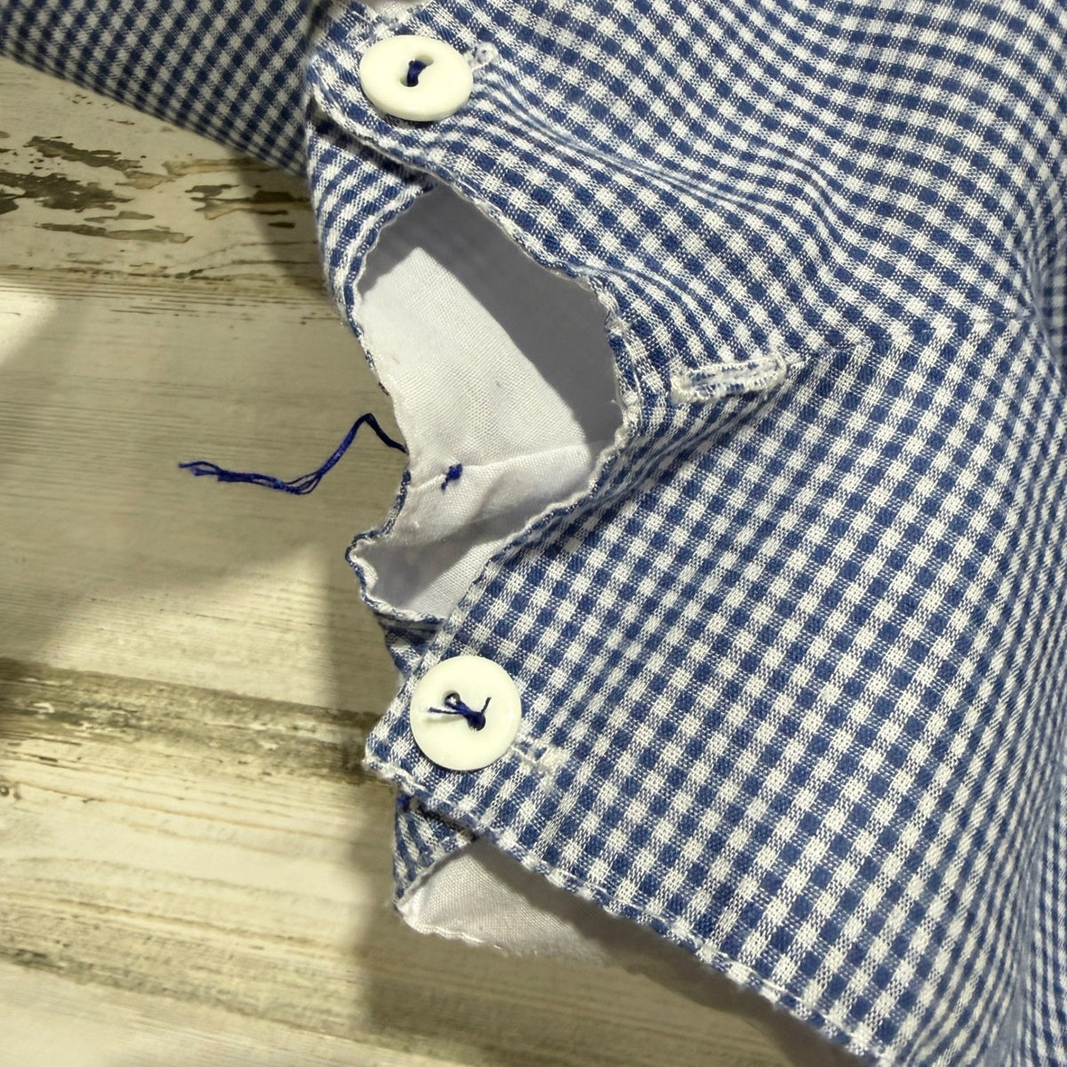 The Proper Peony Jon Jon Romper Boys 2T Blue Gingham Polycotton Classic Flawed*2