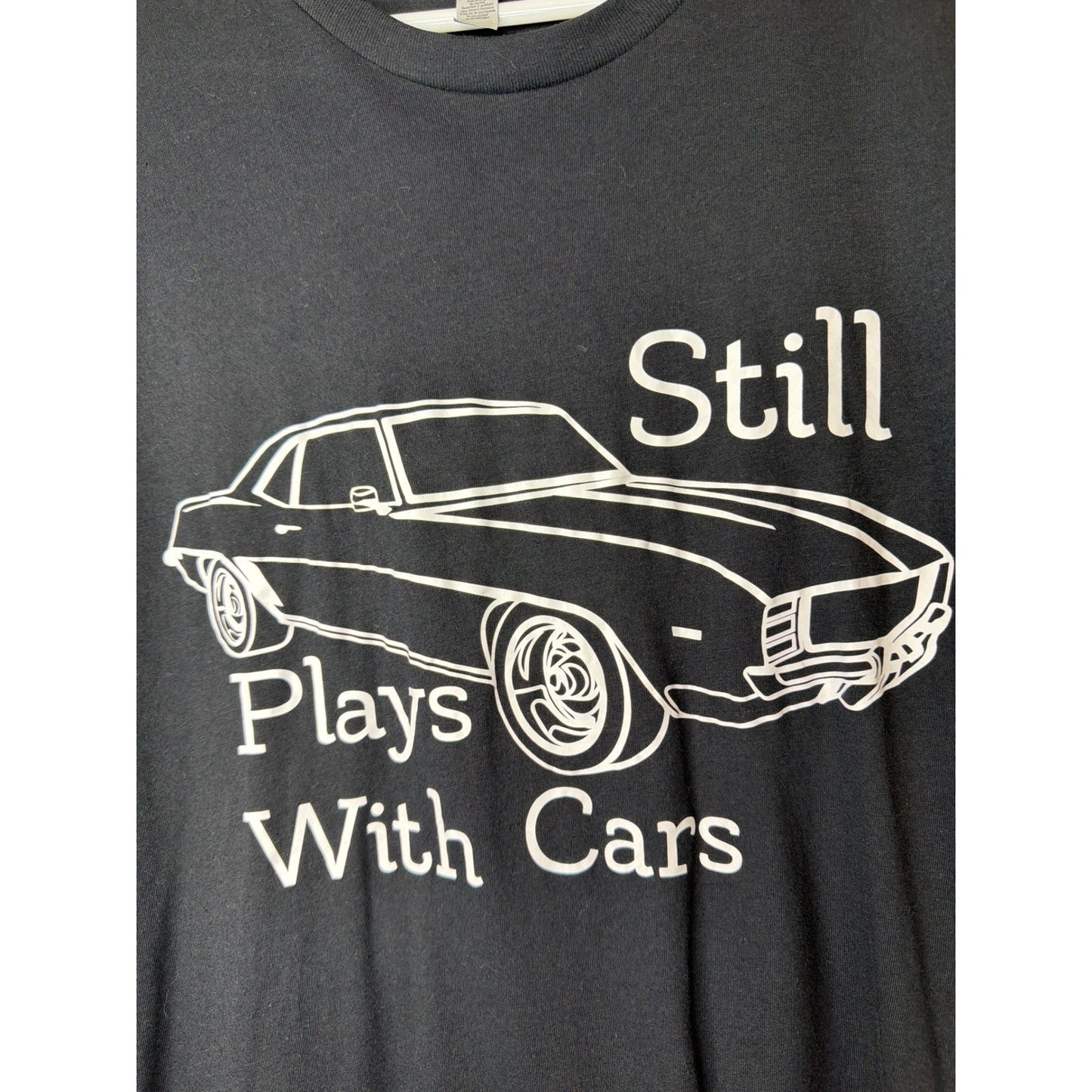 Next Level Graphic T-Shirt Men XL Black Still Plays With Cars Gearhead EUC1