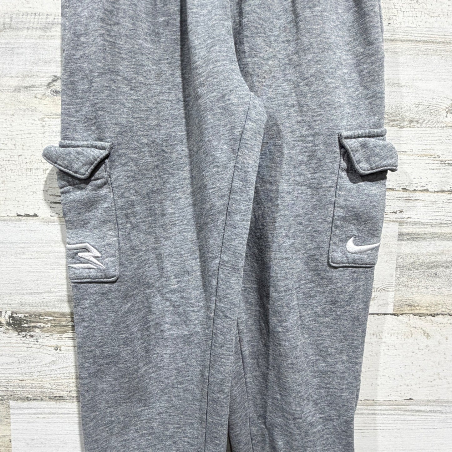 Nike Cargo Sweatpants Boys Size Small Grey Fleece Joggers Active1