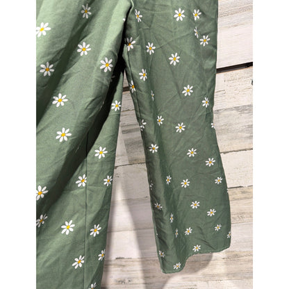 Lily Bleu Old Navy Girls Size 10 Green Navy Pink Floral Jumpsuit Dress Top EUC4