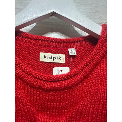Kidpik Bow Sweater Girls 12 Red Knit Long Sleeve NWT1
