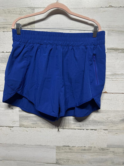 Running Shorts Women Size Medium Blue Zip Pocket Athletic NWT0