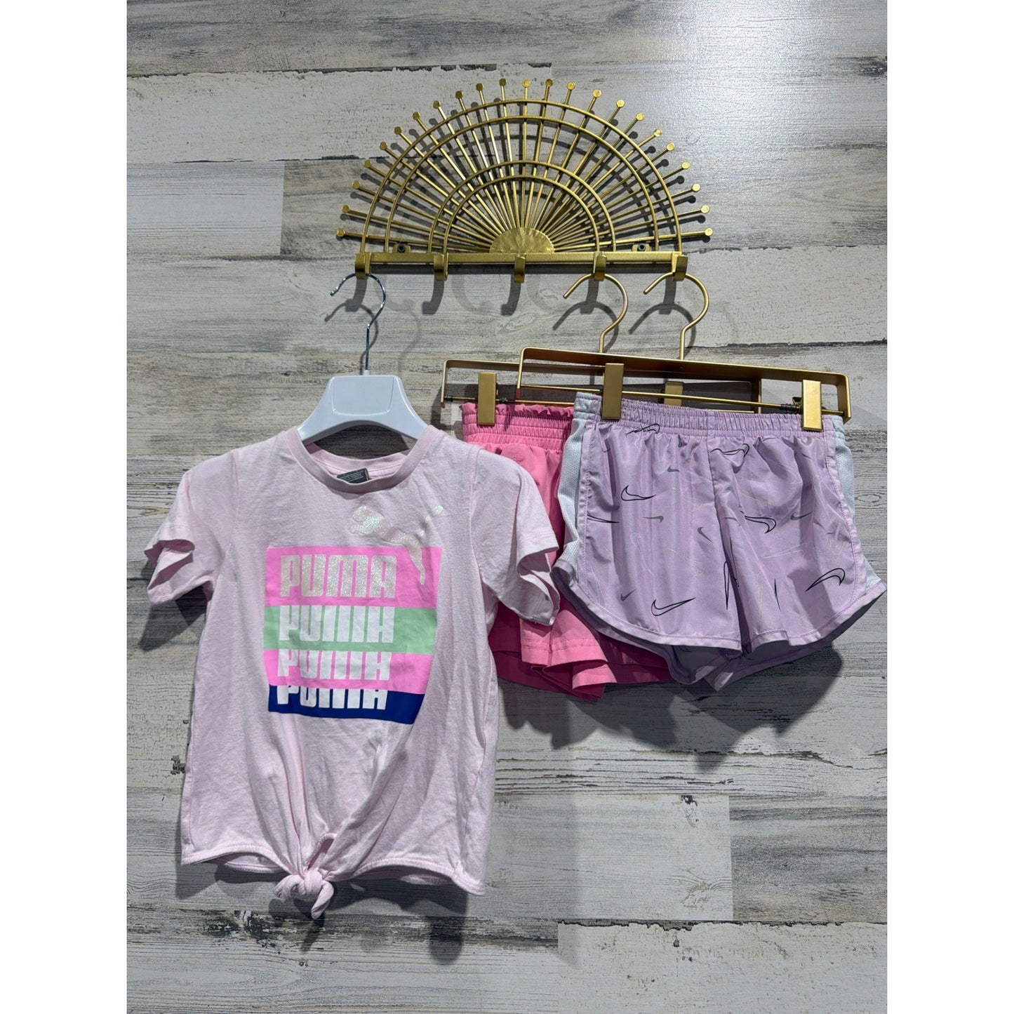 Puma Nike Old Navy Outfit Set Girls 5 Pink Purple Athletic Activewear EUC0