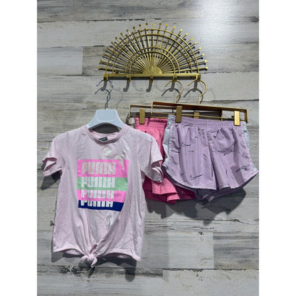 Puma Nike Old Navy Outfit Set Girls 5 Pink Purple Athletic Activewear EUC0