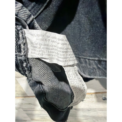 Zara Denim Pinafore Dress Girls 6 Black Button Front Grunge Streetwear EUC3
