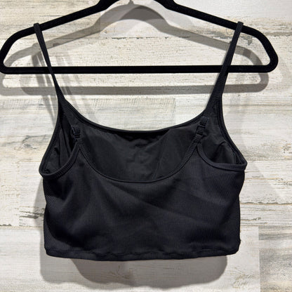 Aerie Scoop Neck Crop Top Women Medium Black Ribbed Real Good Athleisure EUC2