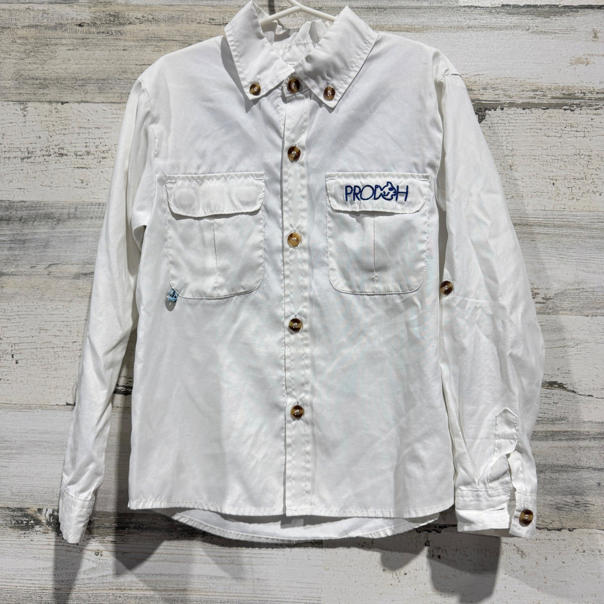 Prodoh Fishing Shirt Boys Size 6 White Long Sleeve Vented Performance0