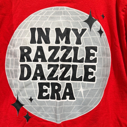 Gildan Graphic Tee Kids Small Red Razzle Dazzle Era Disco Retro EUC1