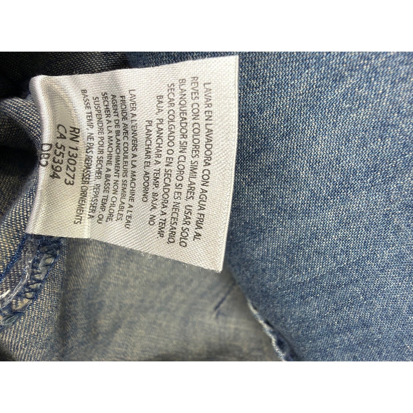 Wrangler Western Denim Shirt Women XS Blue Pearl Snap Cowgirl EUC5