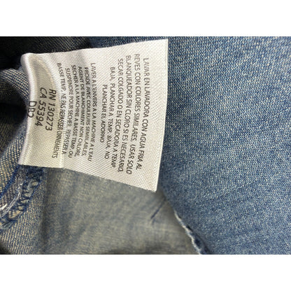 Wrangler Western Denim Shirt Women XS Blue Pearl Snap Cowgirl EUC5