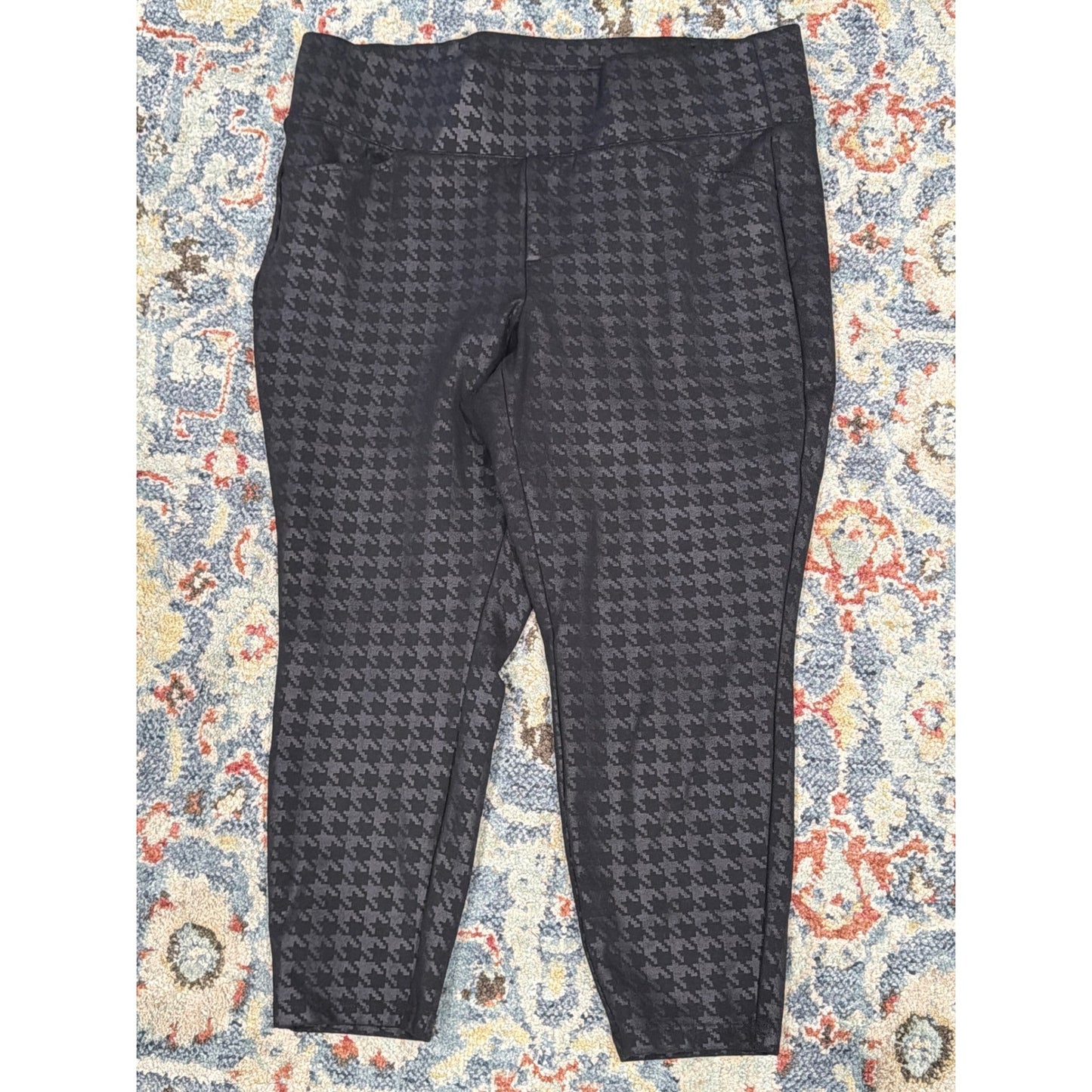 Torrid Pixie Pants Women 1R Black Houndstooth Tummy Control Work EUC1
