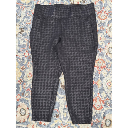 Torrid Pixie Pants Women 1R Black Houndstooth Tummy Control Work EUC1