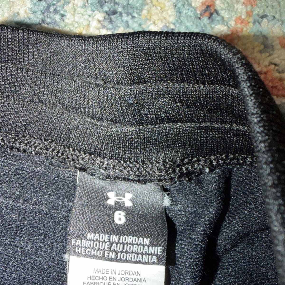 Under Armour Track Pants Boys Size 6 Black Zipper Pockets Athletic GUC*4