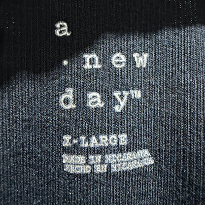 A New Day Long Sleeve Ribbed Tee Women XL Black Cotton Modal Casual Basic EUC1