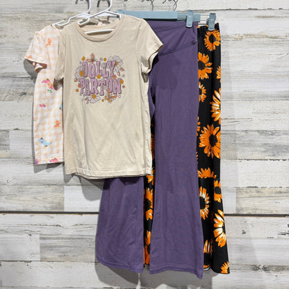 Dolly Parton Old Navy 4pc Outfit Set Girls 10 12 Purple Floral Western Flare0