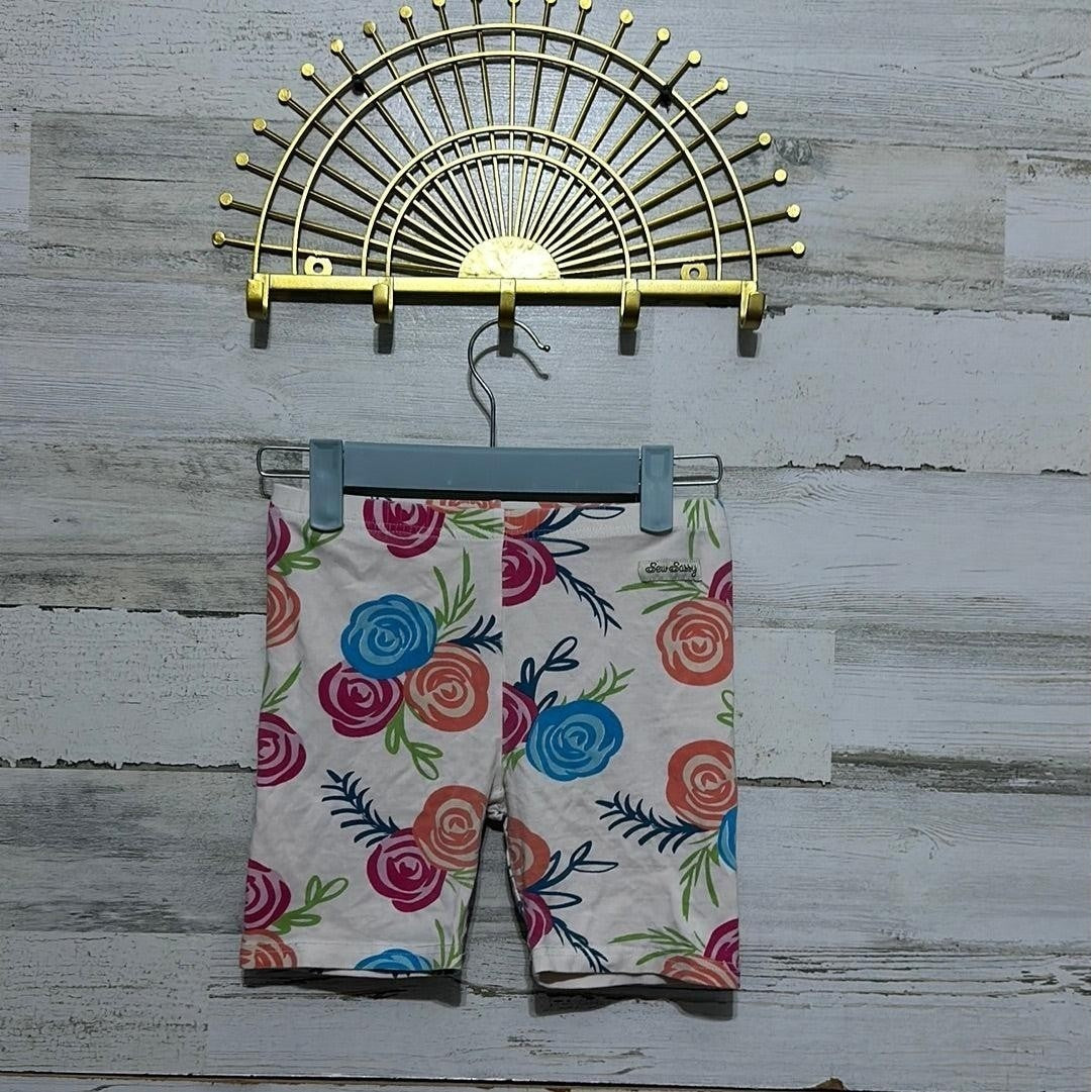 Sew Sassy Bike Shorts Girls 12 Multicolor Floral Rose Print EUC0