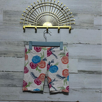 Sew Sassy Bike Shorts Girls 12 Multicolor Floral Rose Print EUC0