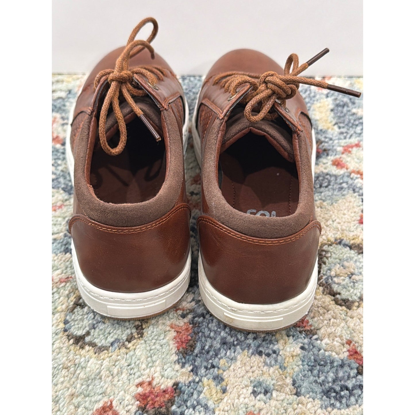 Hawkwell Oxford Sneaker Boys Size 13 Brown Faux Leather Casual Preppy EUC3
