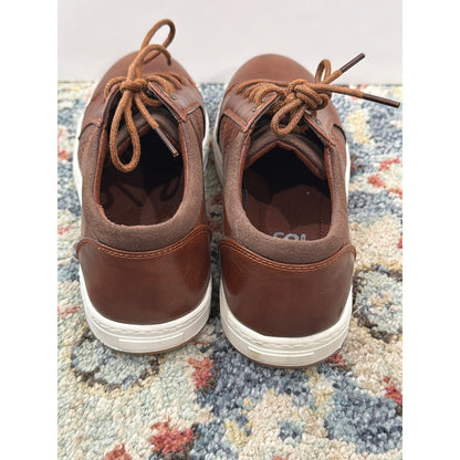 Hawkwell Oxford Sneaker Boys Size 13 Brown Faux Leather Casual Preppy EUC3