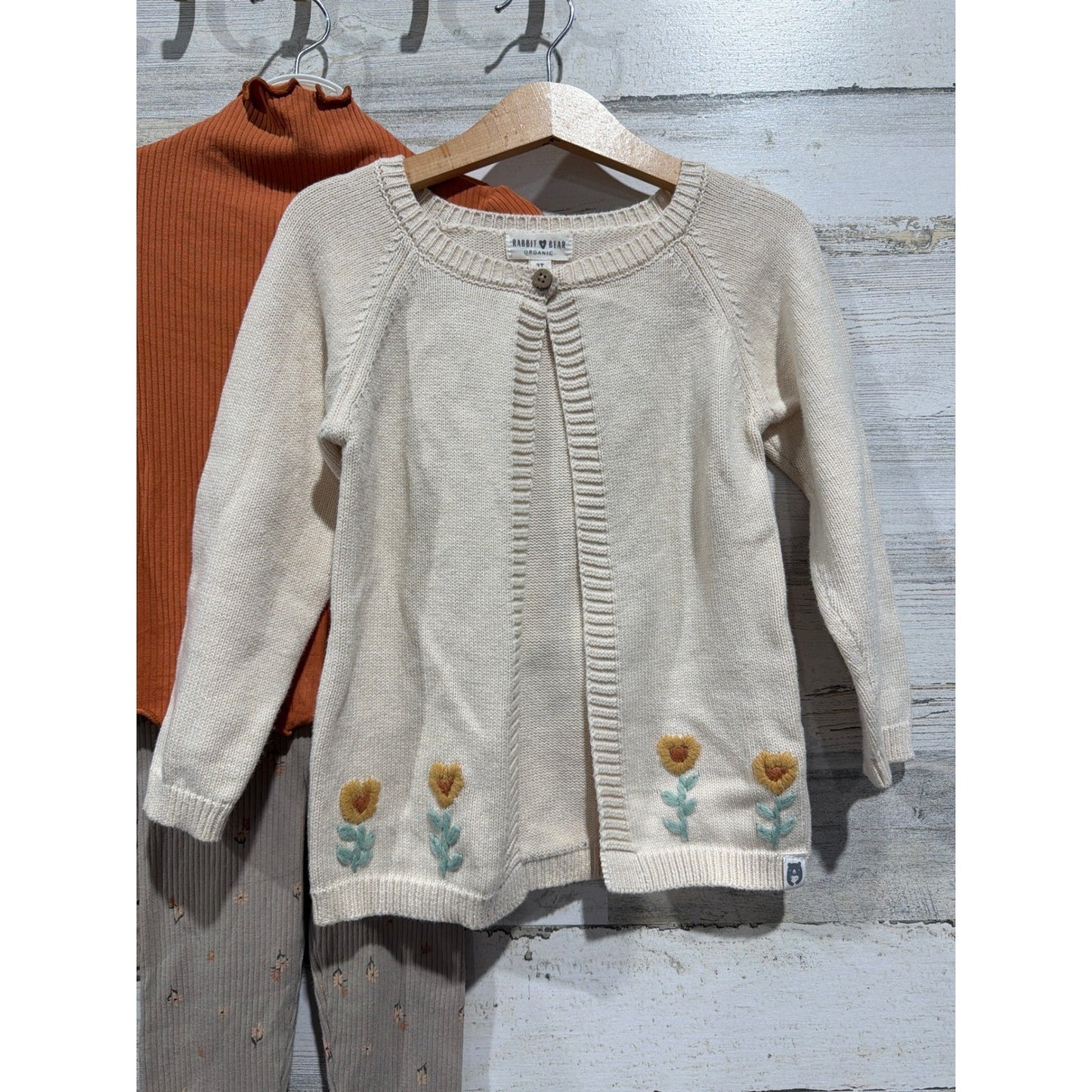 Zara Rabbit & Bear Girls 3T Bundle Grey Orange Cream Floral Boho EUC1