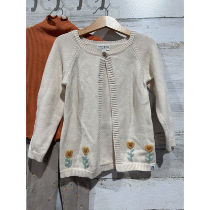 Zara Rabbit & Bear Girls 3T Bundle Grey Orange Cream Floral Boho EUC1