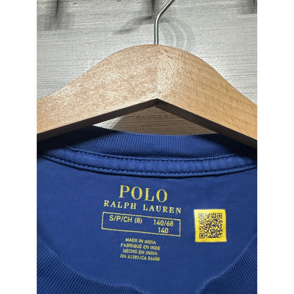 Polo Ralph Lauren T-Shirt Boys 8 Blue Short Sleeve Pony Logo GUC*Flawed2