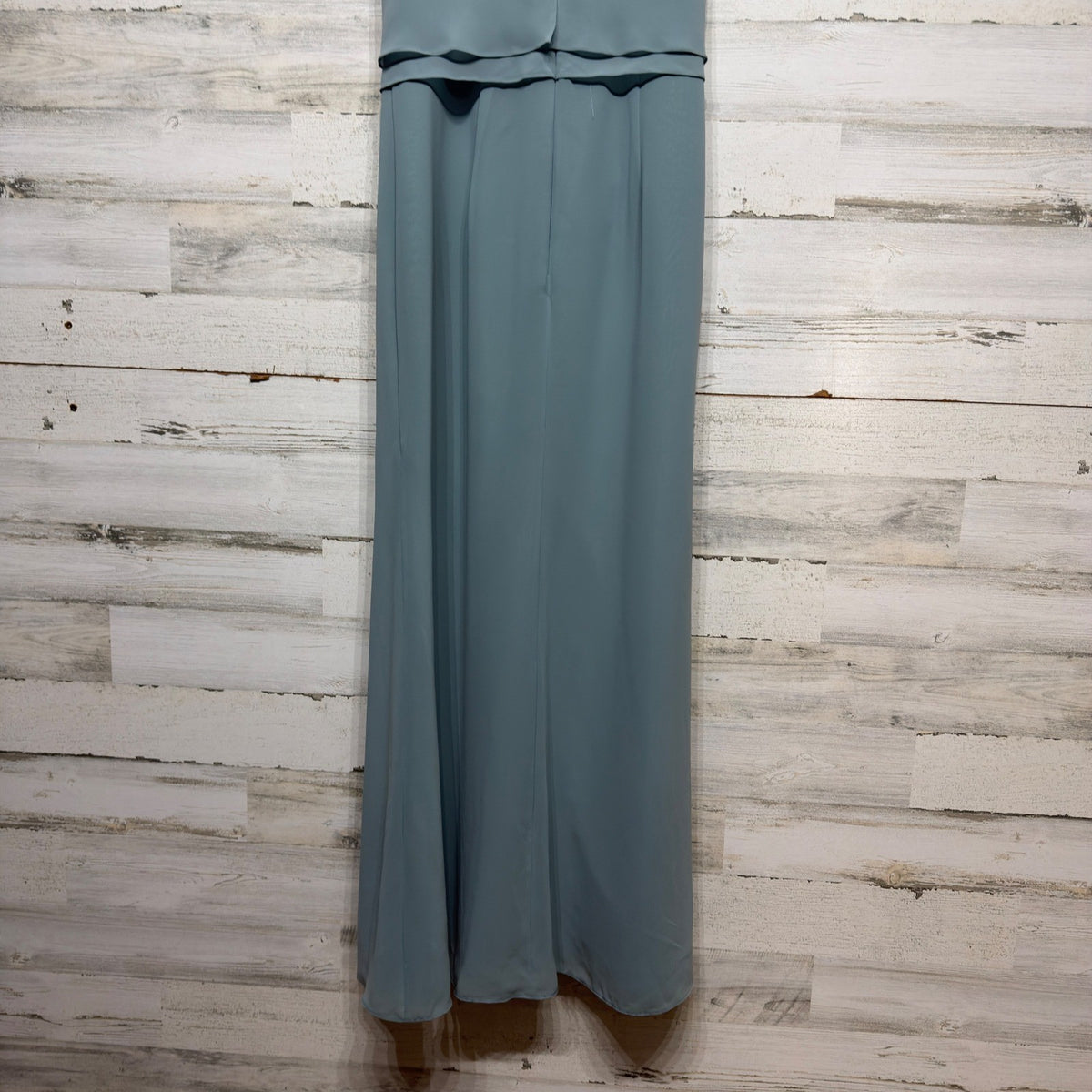 Jasmine Belsoie Maxi Dress Women 16 Blue Ruffle Chiffon Formal Bridesmaid EUC4