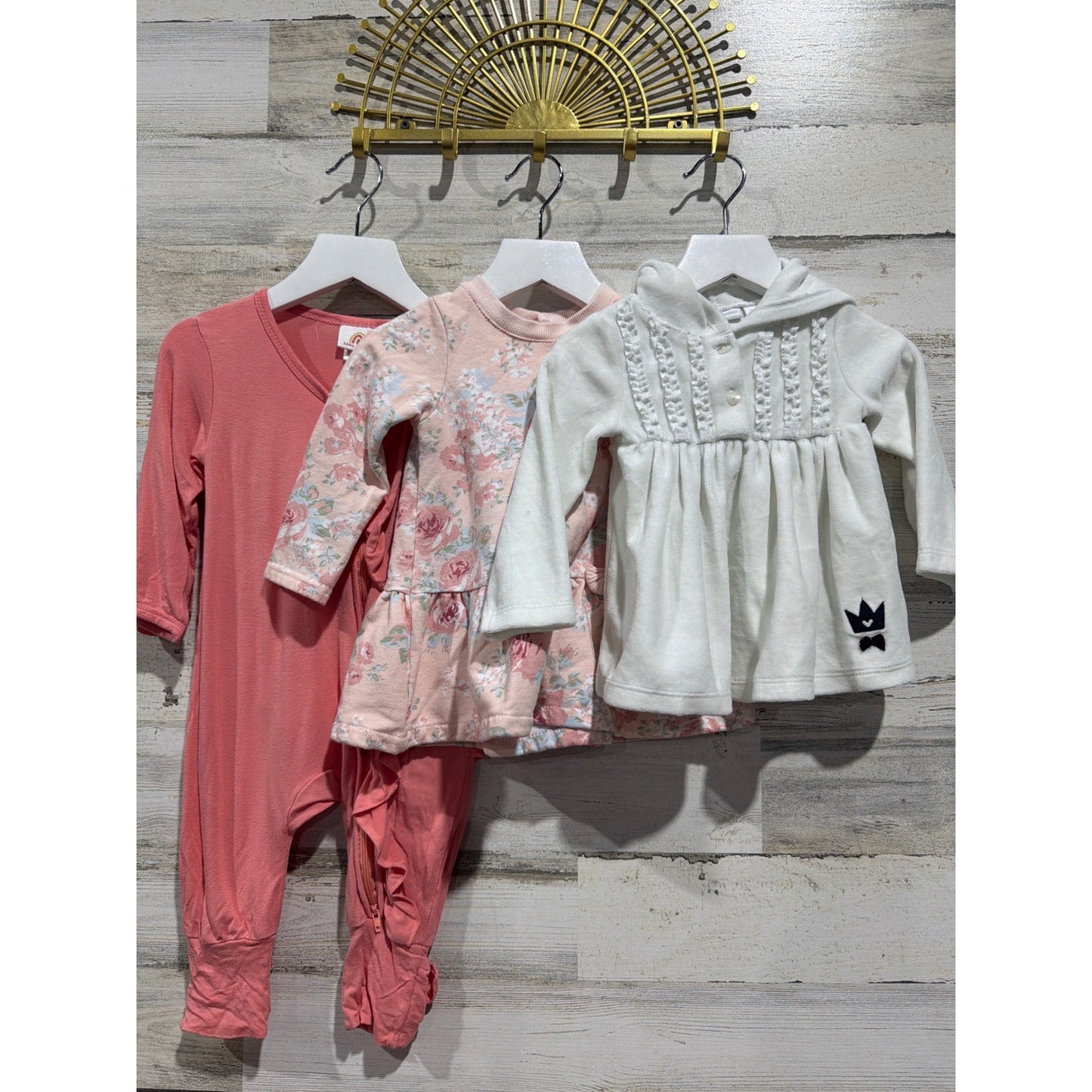 Abby & Evie Laura Ashley First Impressions Girls 12M Pink White Bundle0