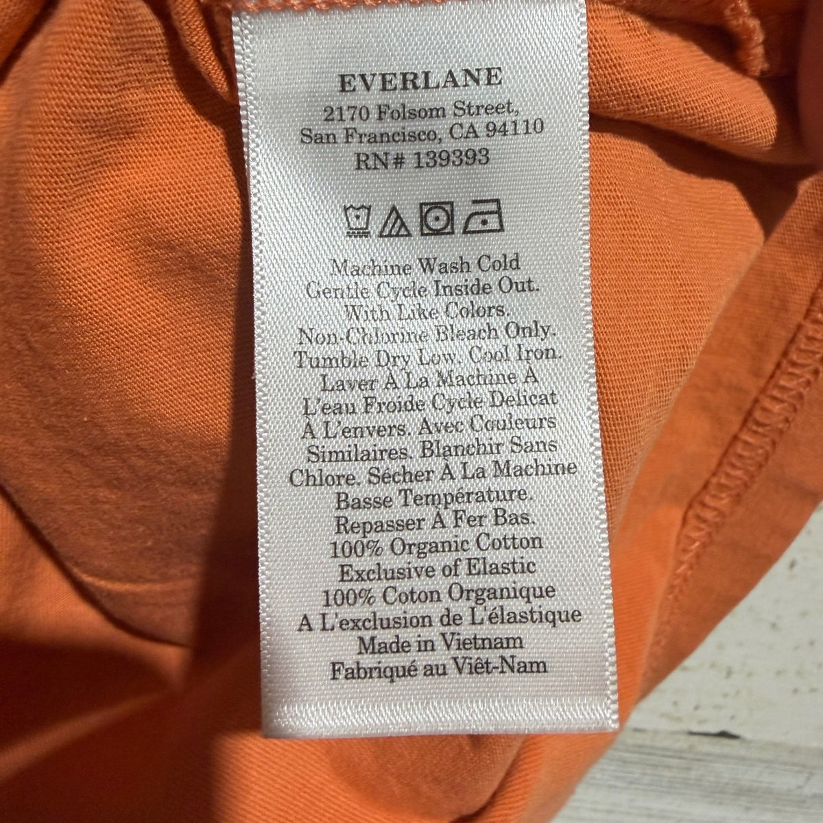 Everlane Uniform Organic Cotton Crew T-Shirt Mens Medium Orange Solid Basic EUC2