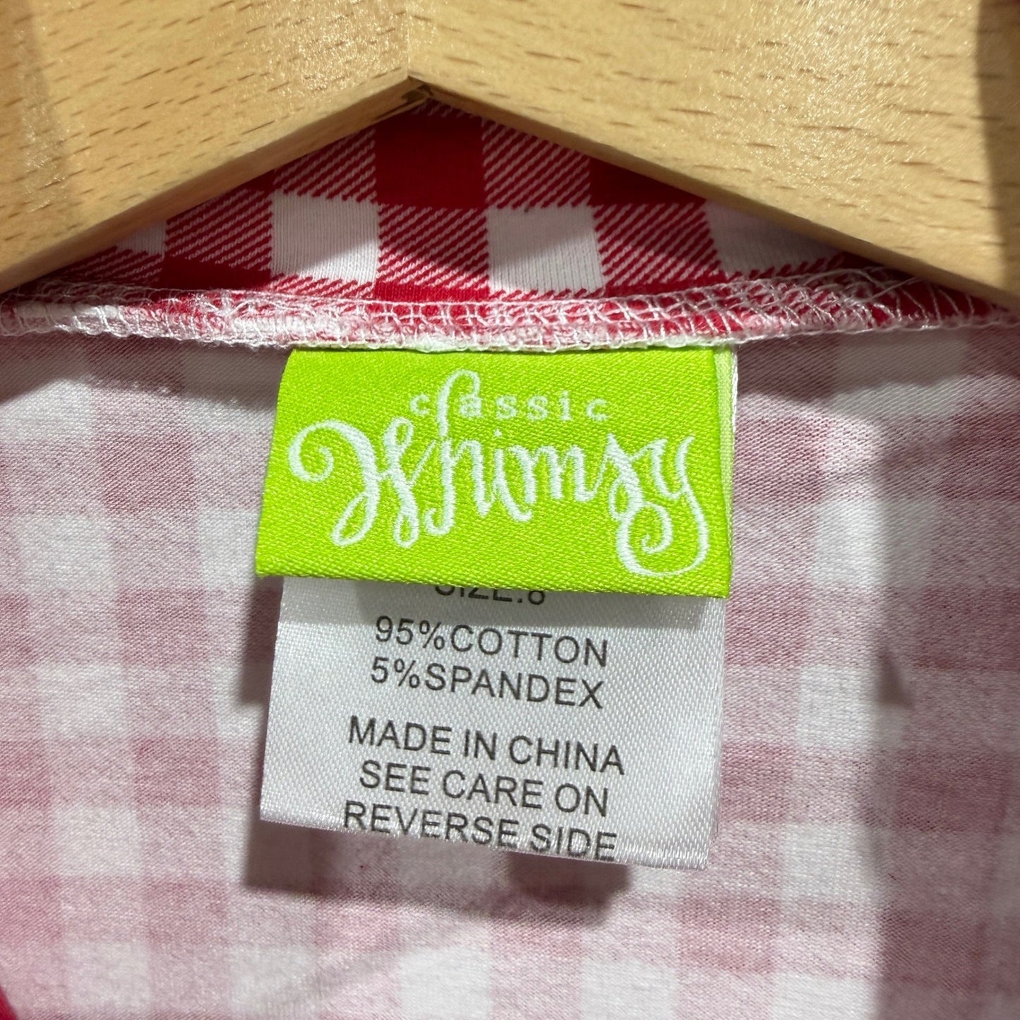 Classic Whimsy Pajama Set Kids Size 8 Red Gingham Check Cotton Sleepwear EUC1