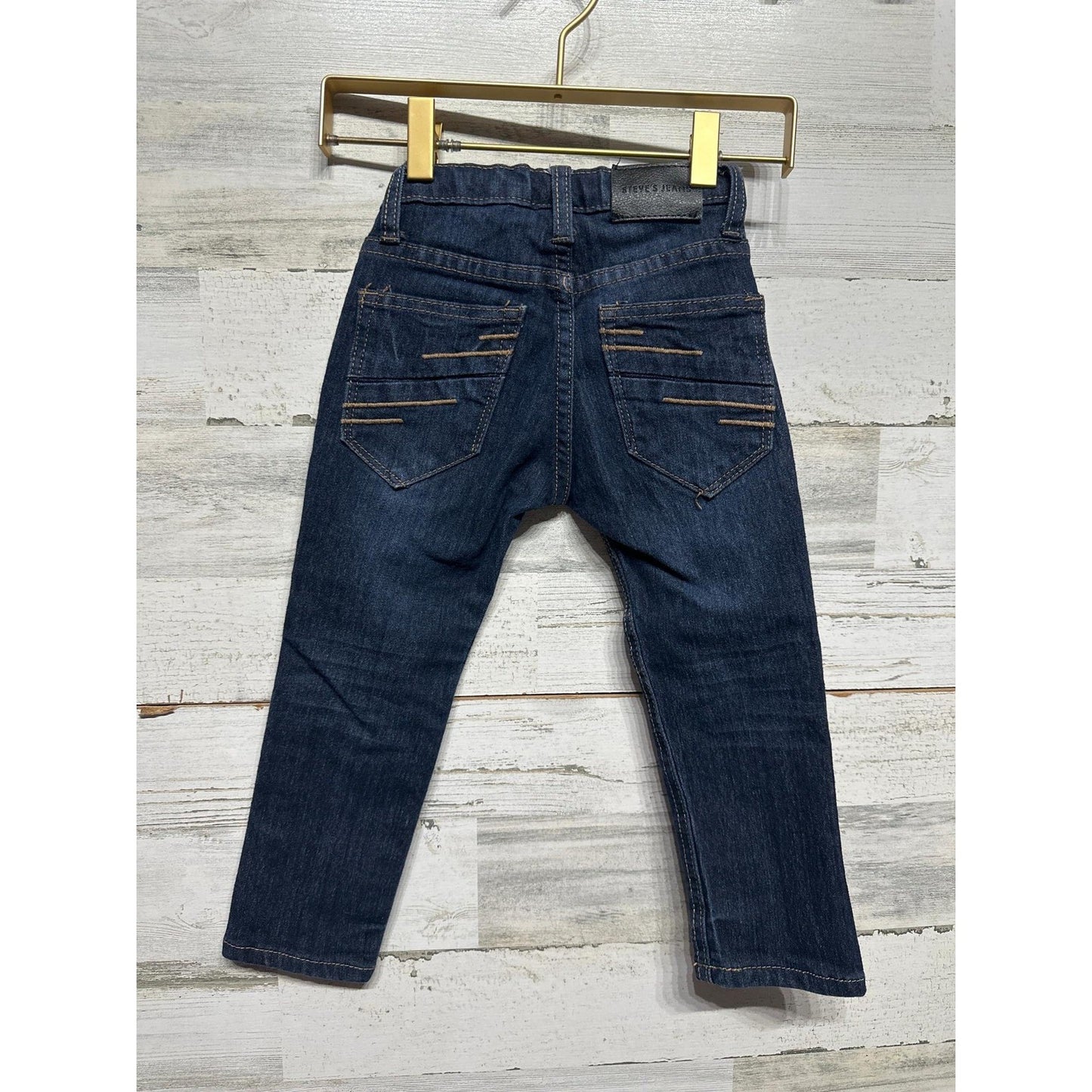 Steve's Jeans Denim Pants Boys 2T Dark Wash Adjustable Waist Classic2