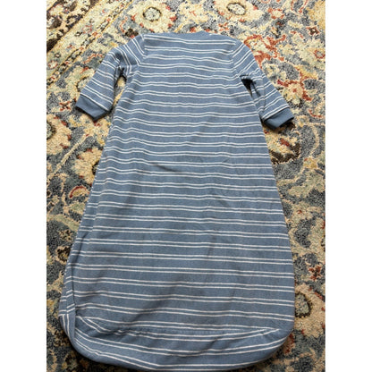 Carter's Fleece Wearable Blanket Boys 9-12M Blue Striped Bear Cabin EUC2