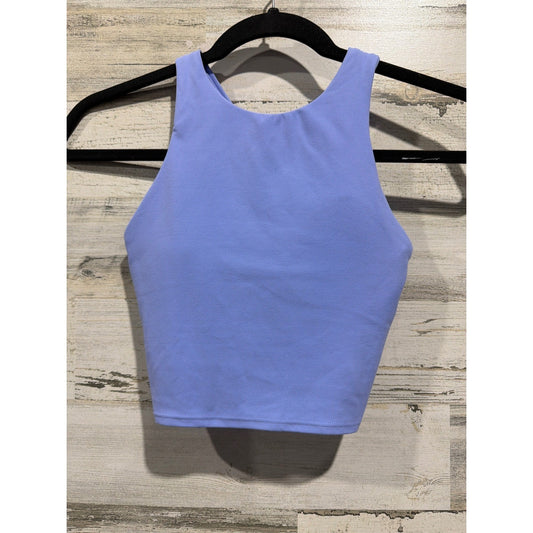 Athleta Conscious Crop Tank Women XXS Blue Powervita Yoga Sports Bra EUC0
