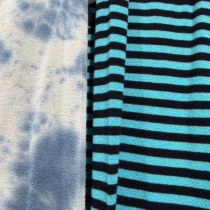 KicKee Pants Pajama Set Lot Boys Size 6 Blue Tie Dye Striped Bamboo GUC*6