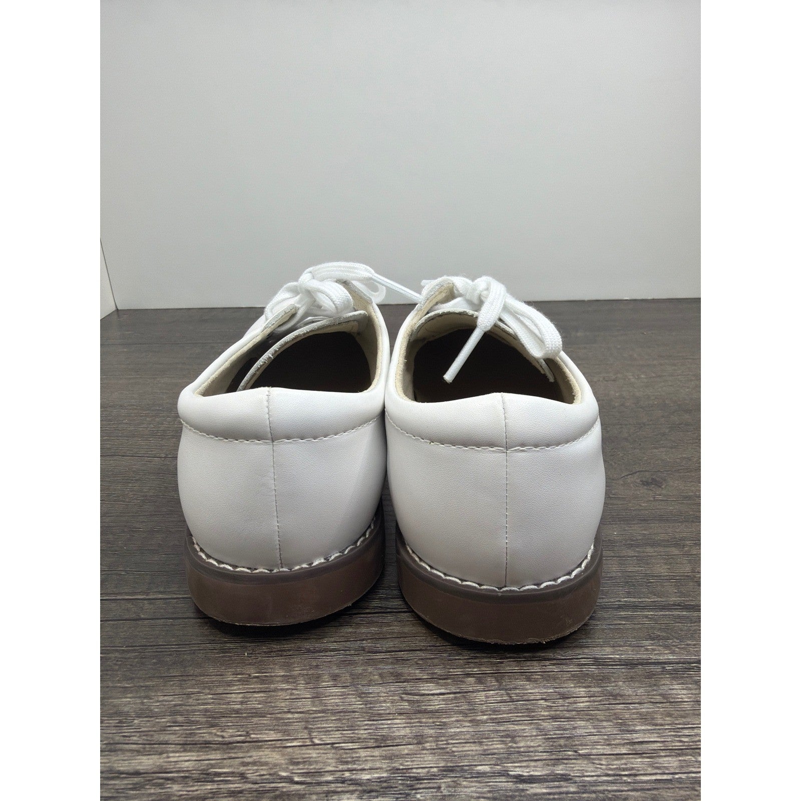 Footmates Willy Oxford Boys 13.5 White Leather Lace Up Classic Preppy EUC4