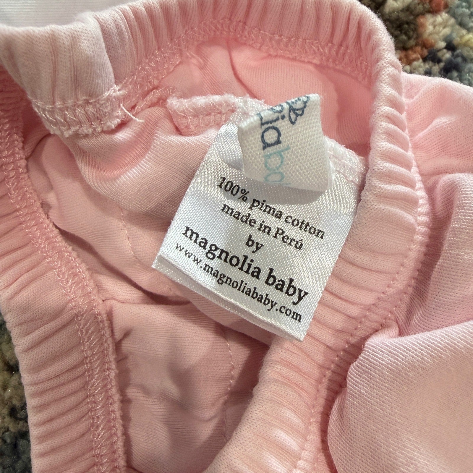 Magnolia Baby Smocked Set Fits Girls 3-6m White Pink Pima Cotton Heirloom EUC*10