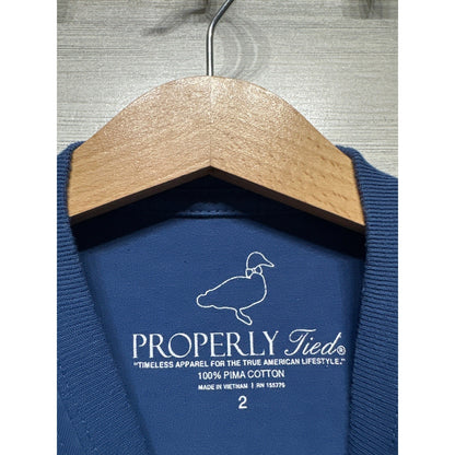 Properly Tied Pocket Tee Kids Size 2 Navy Blue Basketball Graphic EUC2