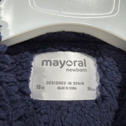 Mayoral Hooded Jacket Boys 18M Grafito Gray Cotton Blend Spanish Style NWT3