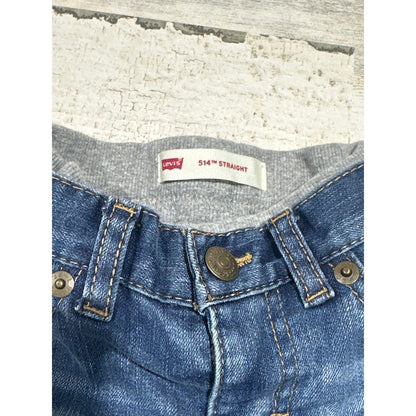 Levi's 514 Straight Jeans Kids 12M Blue Distressed Elastic Waist GUC1