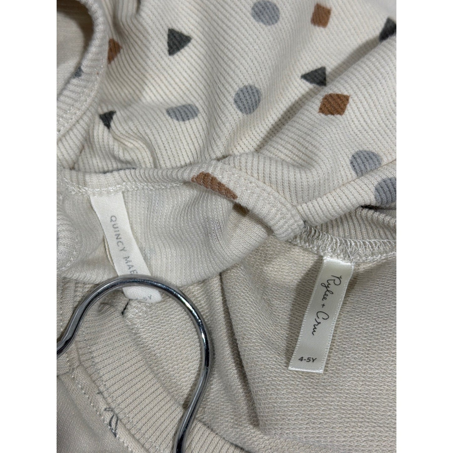 Quincy Mae Rylee + Cru Tunic Dress Bundle Girls 4-5 Neutral Geometric Parrot4