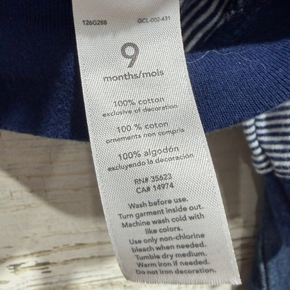 Focus Kids & Carters 3pc Outfit Set Boys 9-12M Red Blue Cotton Denim Casual EUC6