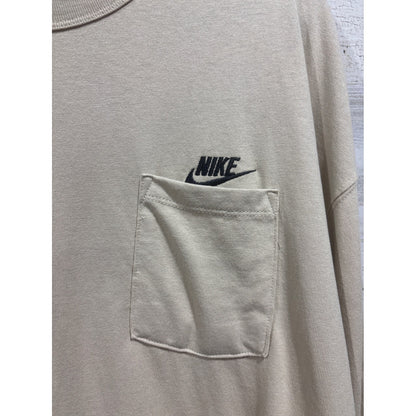 Nike Long Sleeve Shirt Mens XXL Tan Loose Fit Pocket Tee Sportswear EUC1