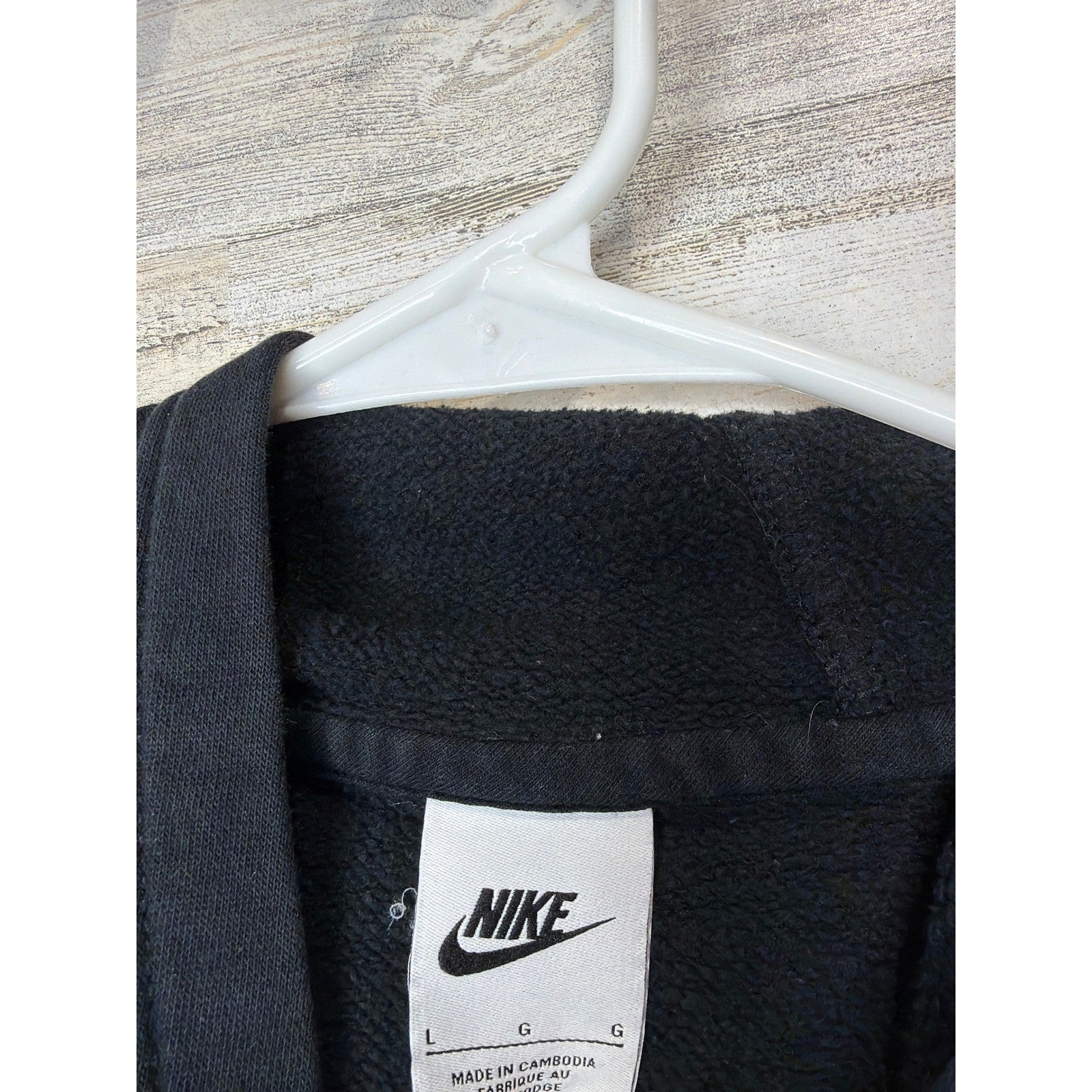 Nike Hoodie Youth Large Black Swoosh Logo Pullover Sportswear EUC2