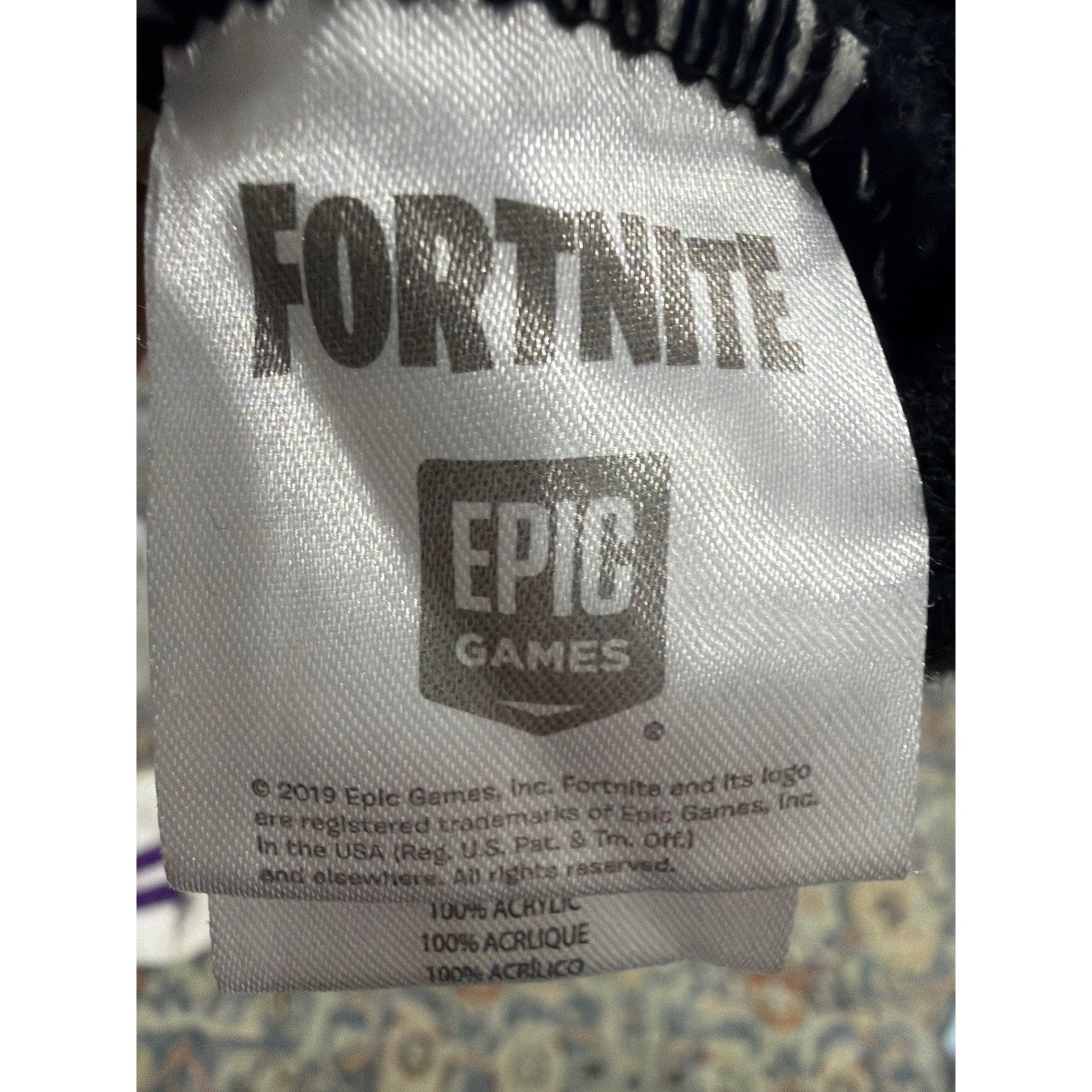 Fortnite Beanie Youth One Size Black Silver Embroidered Logo Gamer2