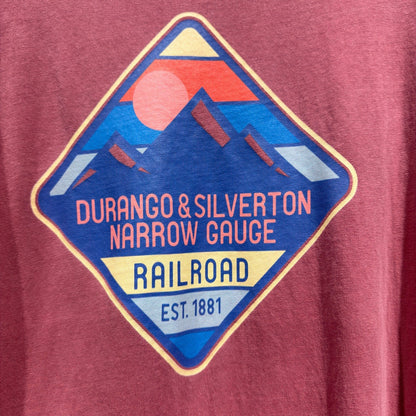 Coastal Wash Durango Silverton Railroad Shirt Men XL Red Cotton Colorado EUC1